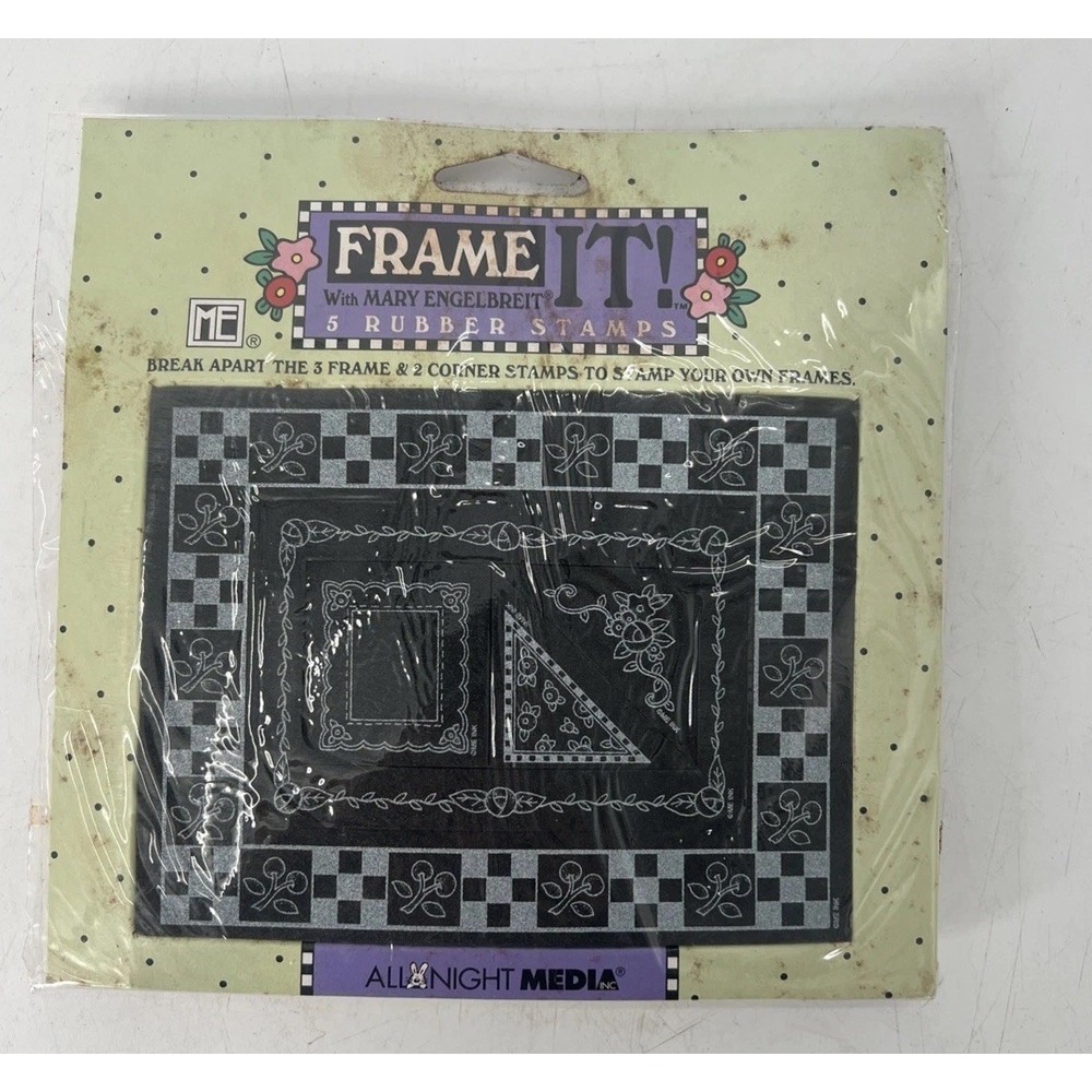 Michelle Engelbreit ME Frame It 5 Rubber Stamps Spiral Set All Night Media NIP